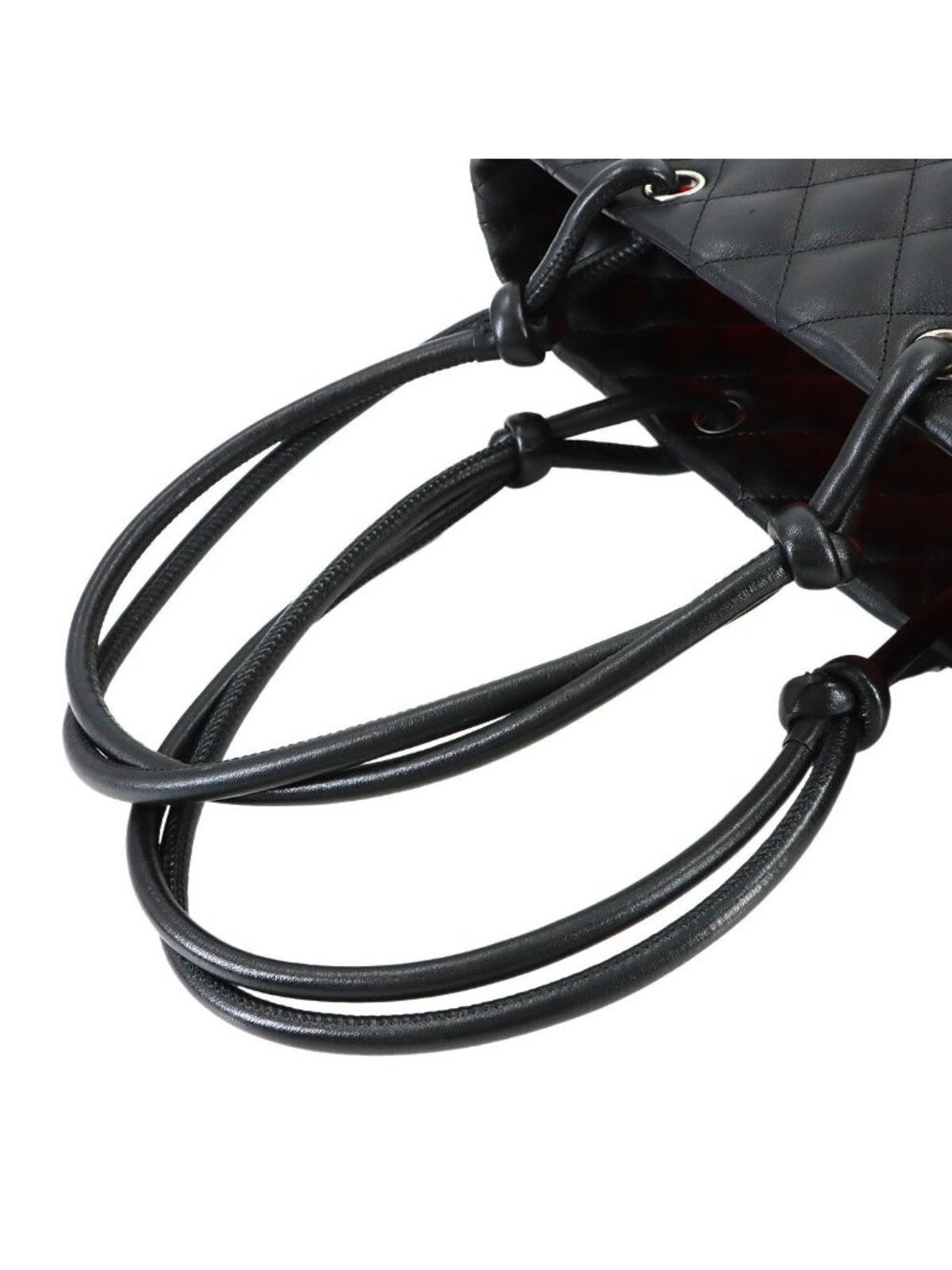 Chanel Cambon Line Tote Calfskin Enamel Black Silver - Picture 6 of 10